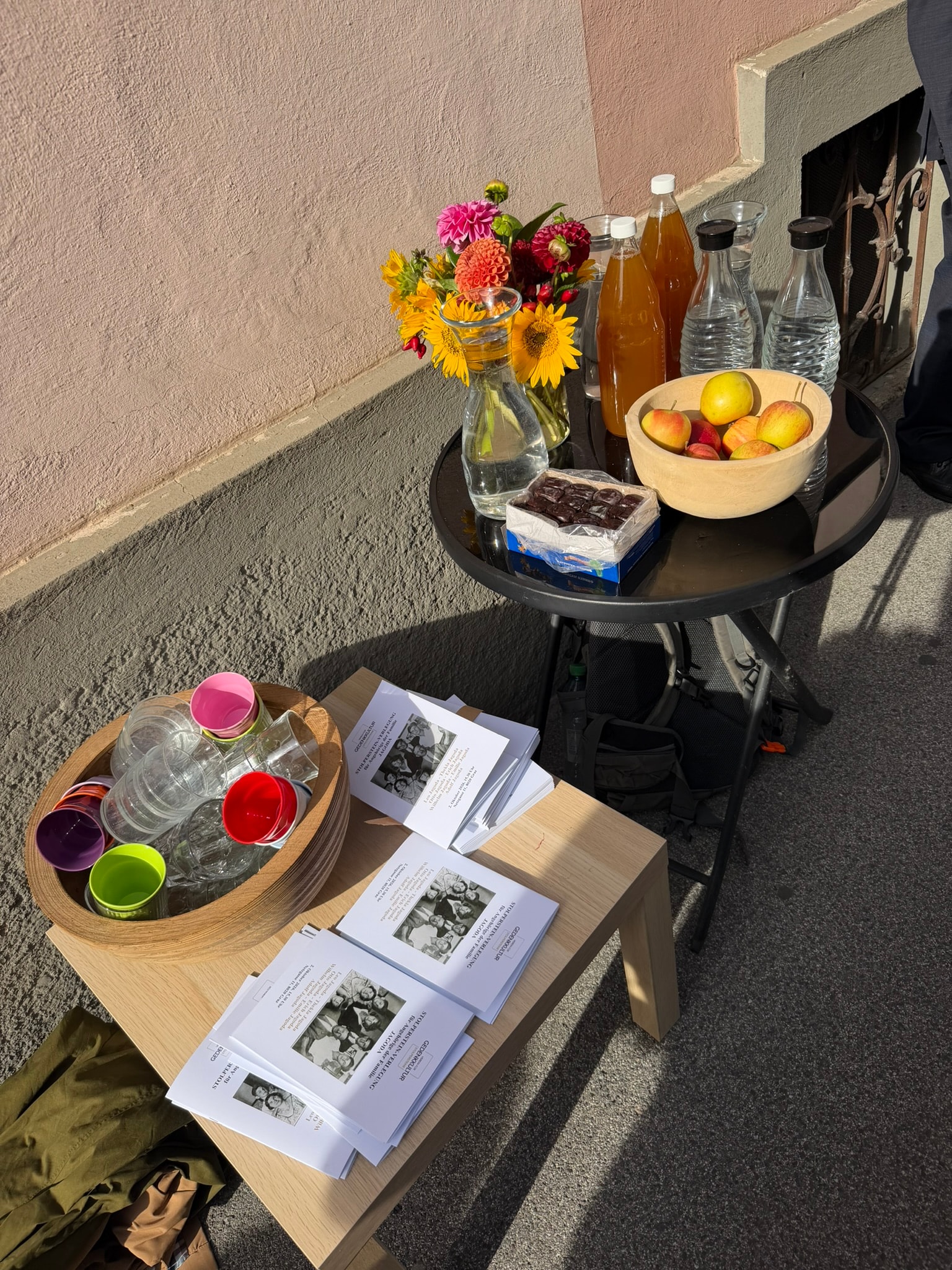 Refreshments prepared by apartment residents for the ceremony