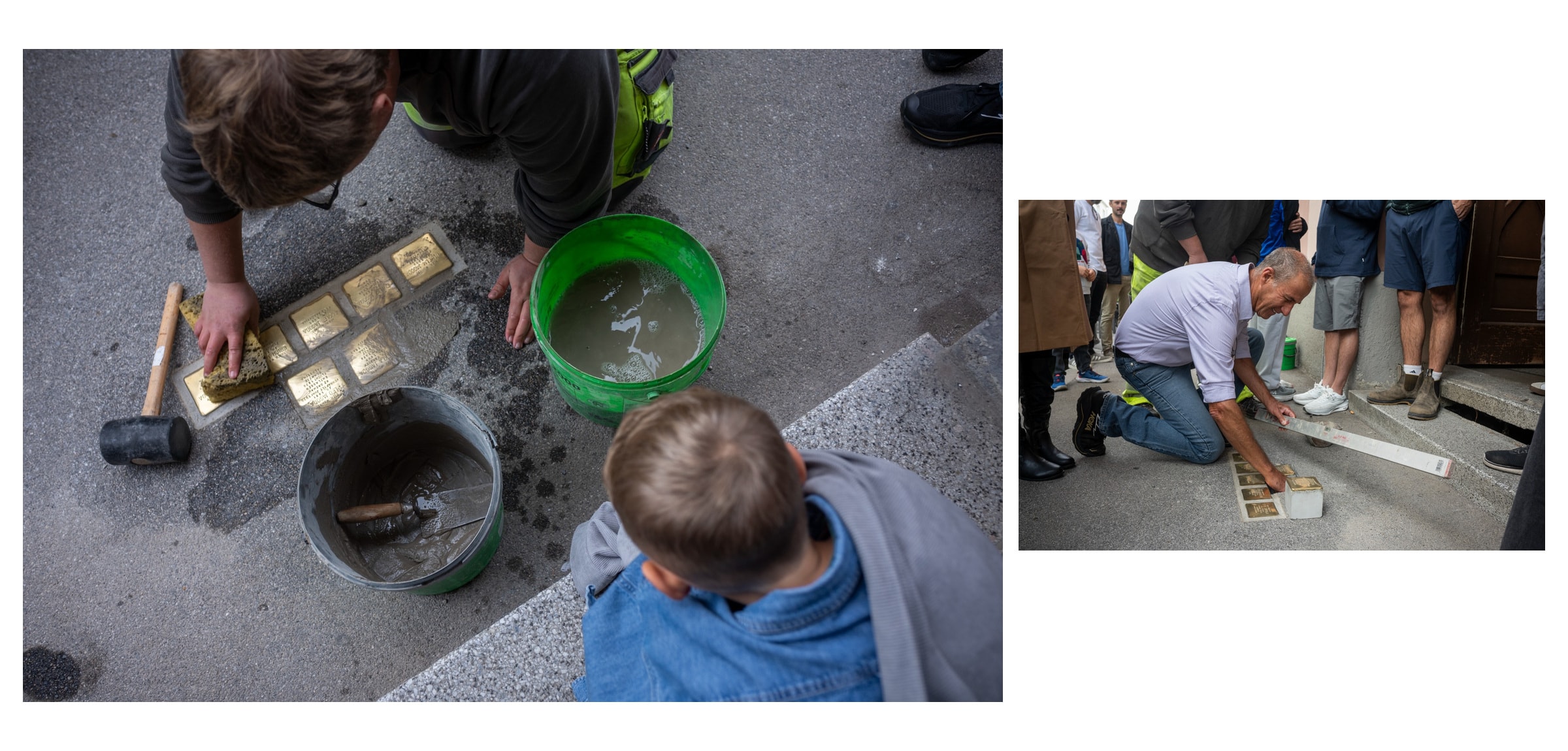 Stumbling Stone installation at Netzgasse 11